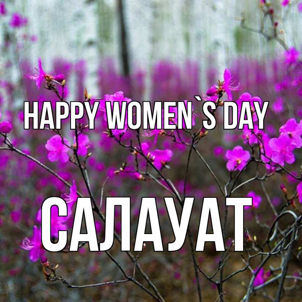 Greetings card с именем, САЛАУАТ happy women`s day дикие цветы Greetings with text for free download 